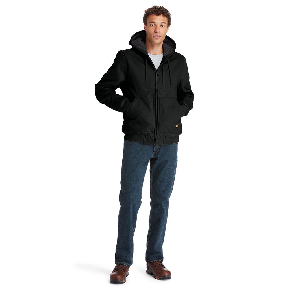 Chaquetas Timberland Argentina Hombre - Pro® Gritman Lined, Hooded Lona - Negras - DGFLNJ-097